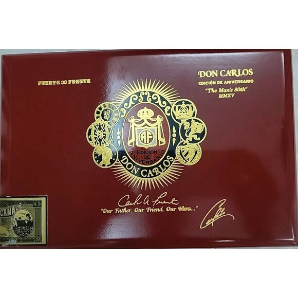 Arturo Fuente Don Carlos The Man's 80th "Eye of the Shark" Empty Cigar Box SEE - Picture 1 of 14